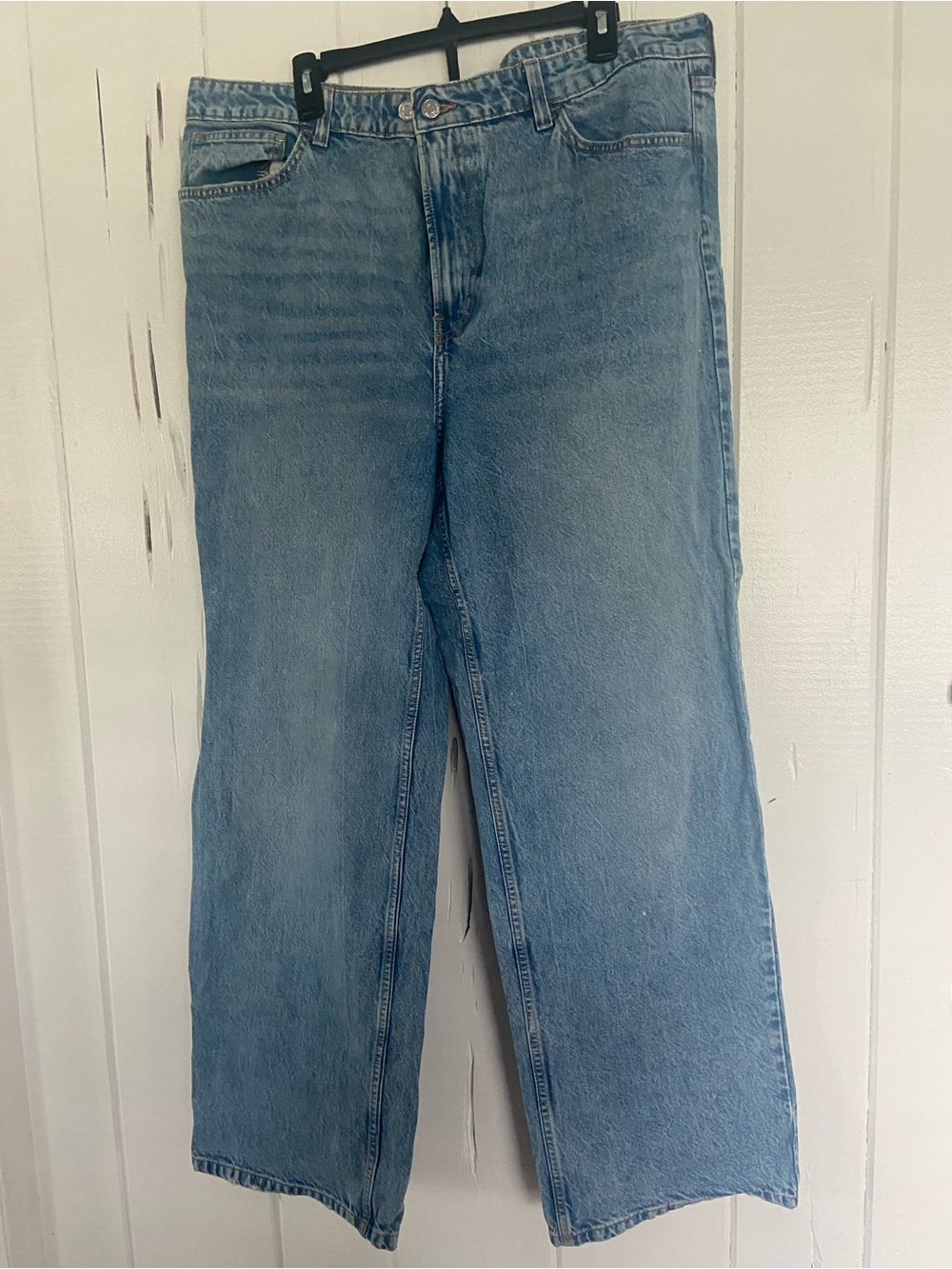 H&M Light Blue Flared Wide-Leg Jeans